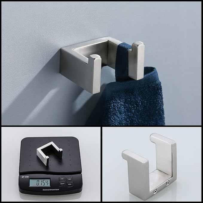 TNOMS 4 Pieces Bathroom Hardware Accessories Set Towel Bar Towel Holder Robe - Image 5