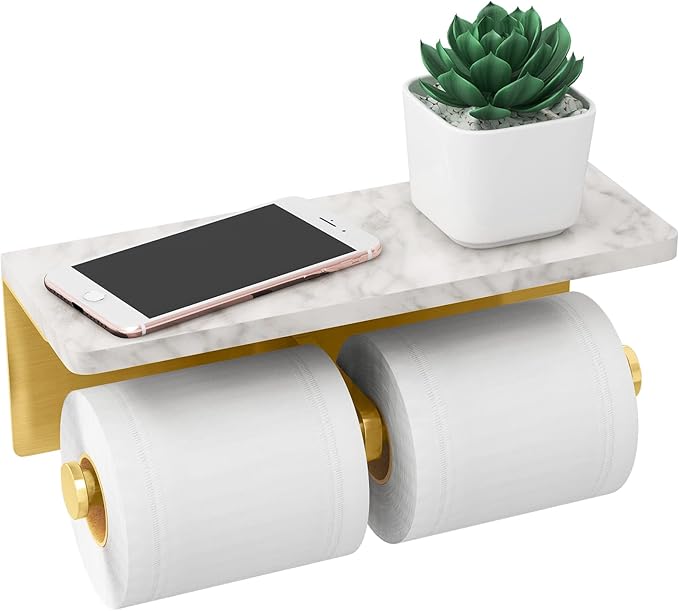Brushed Gold Toilet Paper Holder by GypieHouseware
