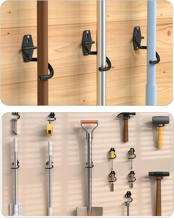 2 Pack Broom Holder Wall Mount Heavy Duty Mop Hanger - Image 6