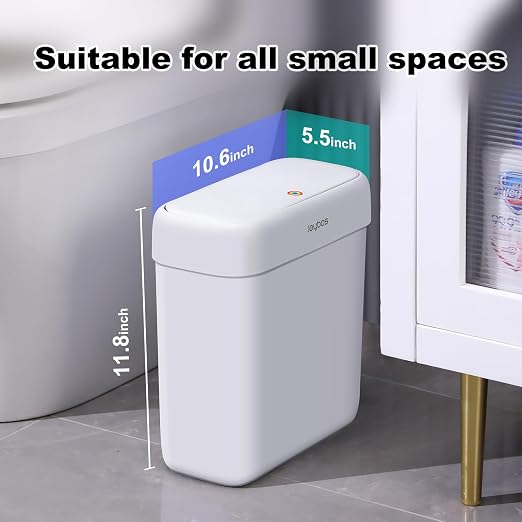 JOYBOS Bathroom Trash Can with Lid, 3 Gallon Small Garbage Can with Press Top - Image 6