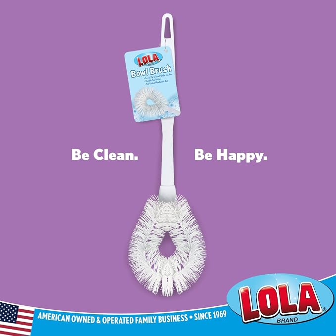 LOLA Toilet Bowl Brush w/Curved Head, 3 Pack, Coated Wire, Durable Poly Bristles - Image 5