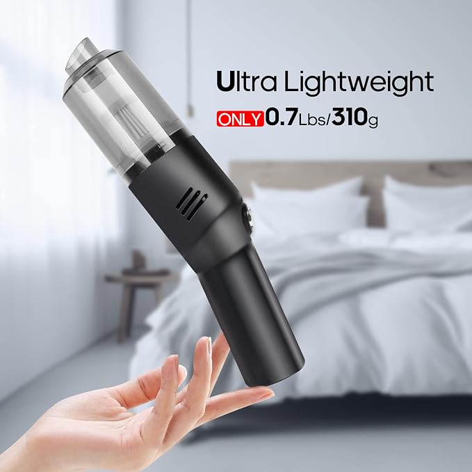 Portable Mini Car Vacuum Cleaner, High Power Cordless Handheld Rechargeable - Image 3