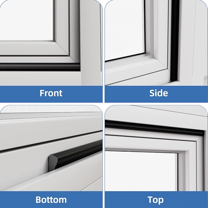Wedge-Shape Window Weather Stripping Door Frame Seal Strip 196” Black, Upgrade - Image 8