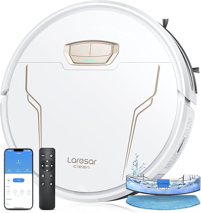 Robot Vacuum and Mop 4000Pa Suction, 3 in 1 Robotic Vacuums by LaresarClean