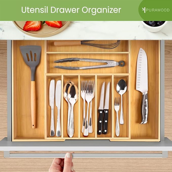 Bamboo Drawer Organizer, 2 Pack - Image 5