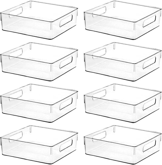Clear Plastic Storage Bins, Home Bathroom Laundry Room Freezer Refrigerator by ShelfShaper