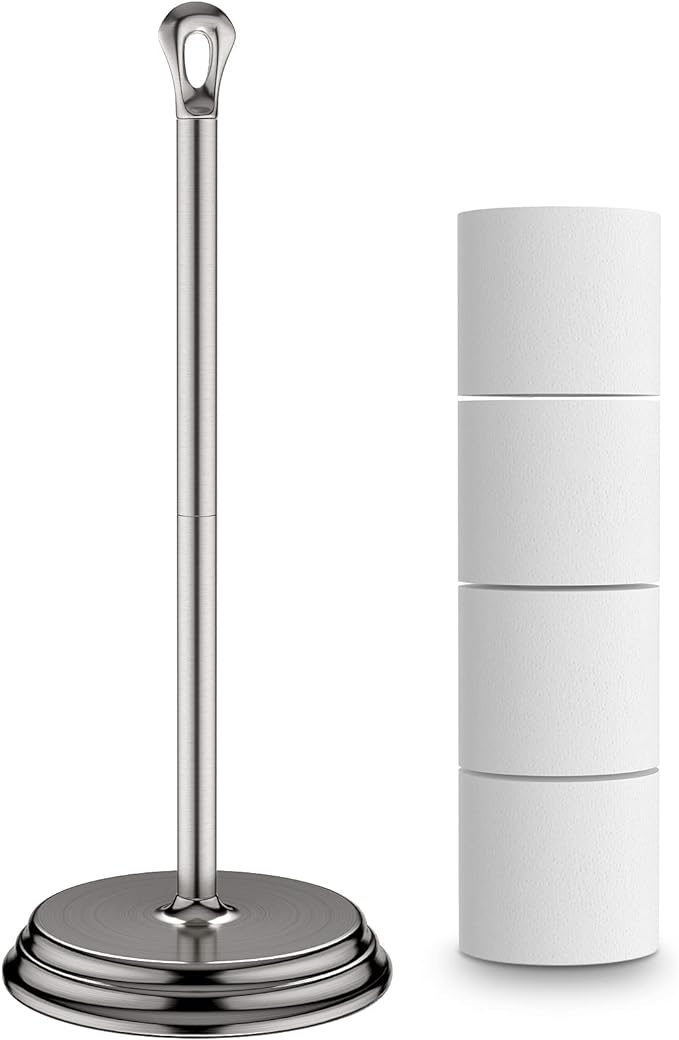 Toilet Paper Holder with Rustproof, Metal Free Standing Toilet Paper Stand by Kasunto