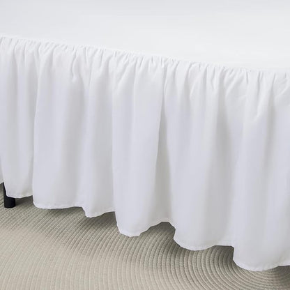 Bed Skirt Full Size Ruffled Bed Skirts with Split Corners, 16 Inch Drop Dust Ruffle Bed Skirt with Platform, Full - 16" Drop, White