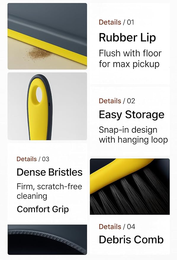 Dustpan and Broom Set Small – Mini Handheld Dustpan and Brush Combo - Image 8