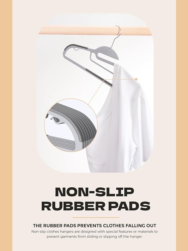 HOUSE DAY Heavy Duty Plastic Hangers 100 Pack, Durable S-Shaped Non Slip Coat - Image 4