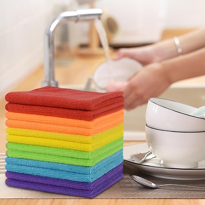 SINLAND Microfiber Rag Absorbent Cleaning Cloth Kitchen Dish Cloth Quick Dry - Image 5