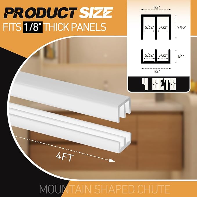 Landical 4 Sets 4FT Sliding Door Track - Image 2