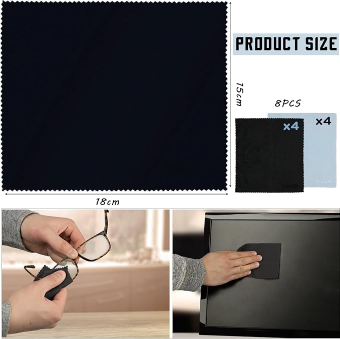 8-Pack Premium Microfiber Cleaning Cloths -Ultra-Soft, Streak-Free, Suitable - Image 5