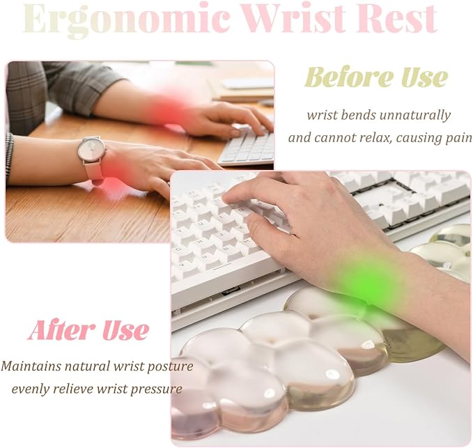 Gel Keyboard Wrist Rest Cloud Set, - Image 5