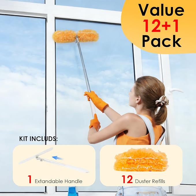 Extendable Duster Kit with 6FT Telescoping Handle & 12 PCS Duster Refills - Image 5