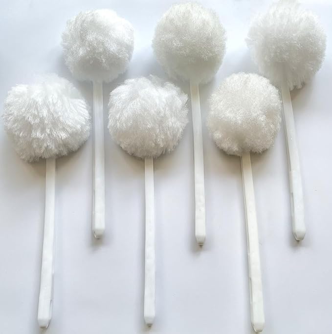 Bowl Brush Toilet Cleaning Brush Set Soft Polyester Head 15x5 inches White by Picmoo