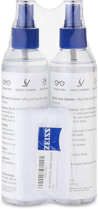 ZEISS Lens Care Pack – 2x 8oz Streak-Free Lens Spray and Microfiber Cloths - Image 4