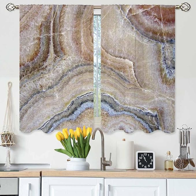 Onyx Marble Kitchen Curtains Nature Stone Surface Pattern Rock Granite Texture by Unknown