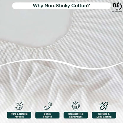 NON Sticky cotton Twin Size Sleeper Sofa Sheets, 4 Piece Egyptian Cotton Bed Sheet Set for Sofa Bed, 6" Deep Pocket Fitted Sheet for Pull Out Couch Mattress, 39" x 75", White Stripe, Soft & Breathable