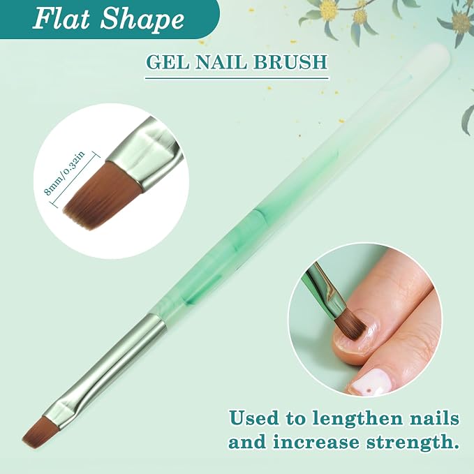 Green Nail Art Clean Up Brushes - Image 5