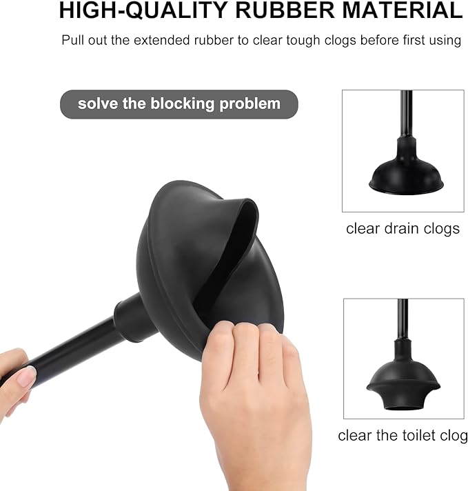 SetSail Toilet Brush and Plunger Set, Semi-Hidden Toilet Plungers Heavy Duty - Image 3