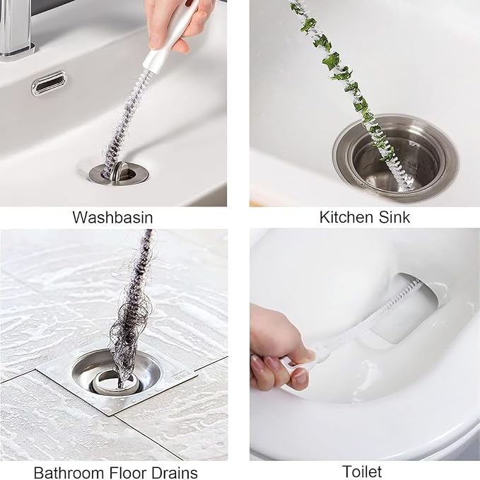 Flexible Drain Cleaner Brush, Bendable Shower Sink Long Pipe Cleaners Hair Clog - Image 4