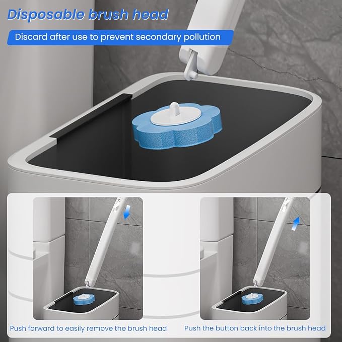 Disposable Toilet Brush: Toilet Bowl Brush and Holder Set - Image 4