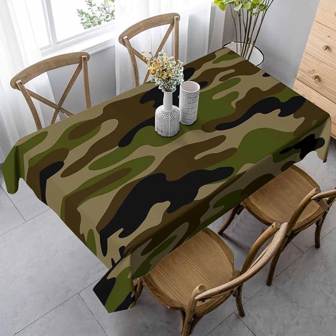 Navy Table Cover 52x70 Classic Army Green Solider Print Brown Black Olive Table by Unknown