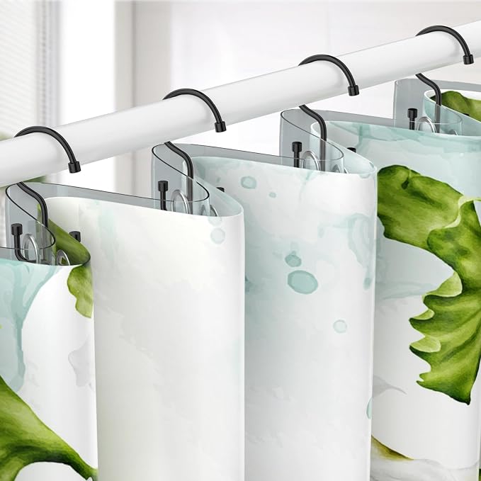 Goowin Shower Curtain Hooks, Shower Curtain Rings, Durable Rust Proof Black - Image 7