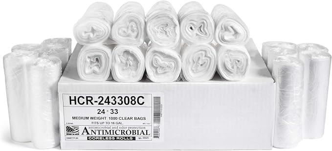 Aluf Plastics High Density Trash Bags, 16 Gallon, 8 Micron, by AlufPlastics