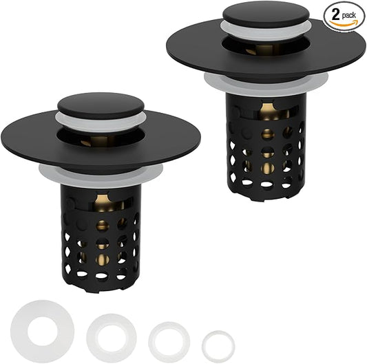 Universal Bathroom Sink Drain Strainer Hair Catcher 2PCS Upgraded by Greatcomfortathome