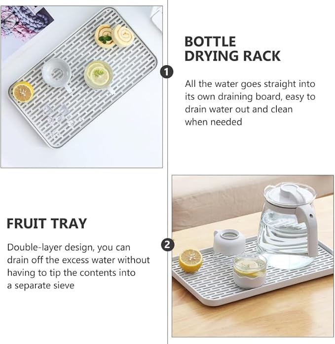 Double Layer Bottle Drying Rack and Drain Tray - Image 9