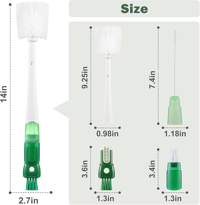 XYFuuee 5 Pack Bottle Brush Set, 5 in 1 Water Bottle Cleaning Brush, Long - Image 7