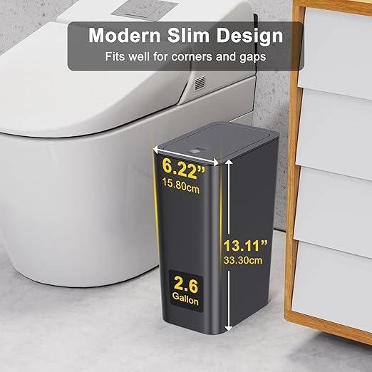 N. NETDOT 3 Pack 10L / 2.6 Gallon Small Trash Can - Image 2