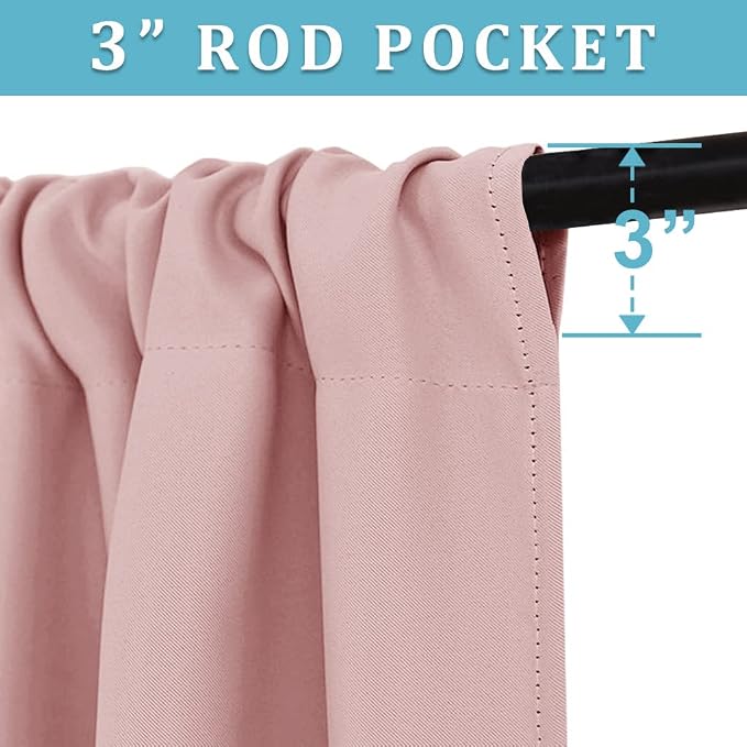 RYB HOME Blackout Curtains for Kitchen, Small Window Curtains Blinds, Thermal - Image 3