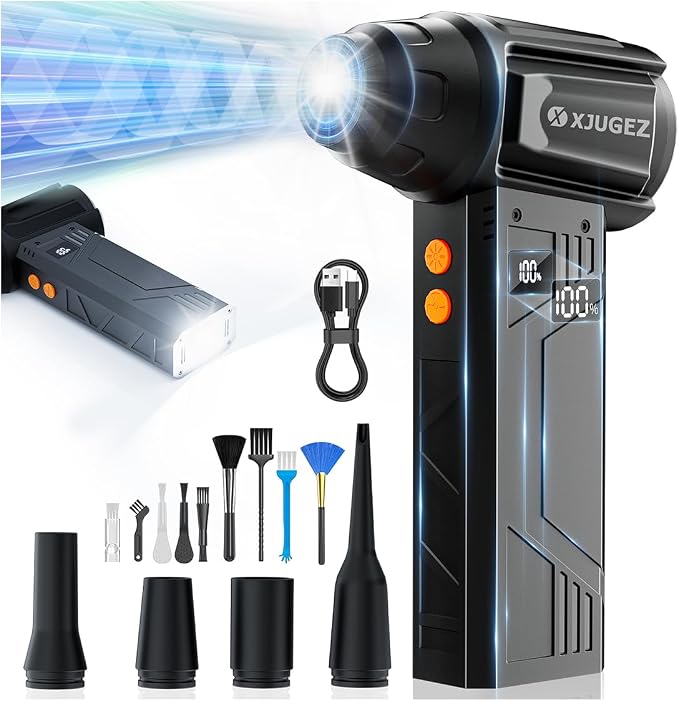 Compressed Air Duster with Flashlight, 180000RPM Electric Air Duster, 4-Gear by Unknown