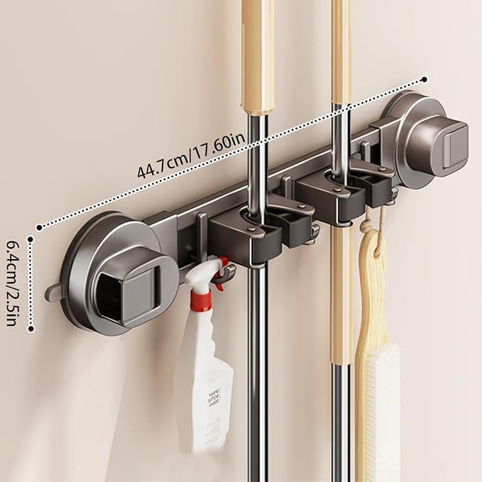 Wall-mounted Mop Holder for Bathrooms, Storage Rack Suitable for Bathrooms - Image 2