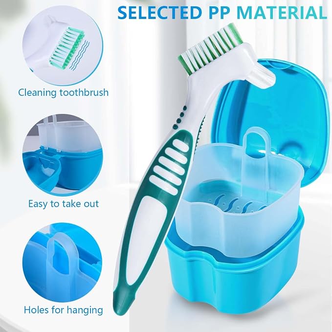 2 Pack Denture Bath Case Cup Box Holder Storage Container - Image 3