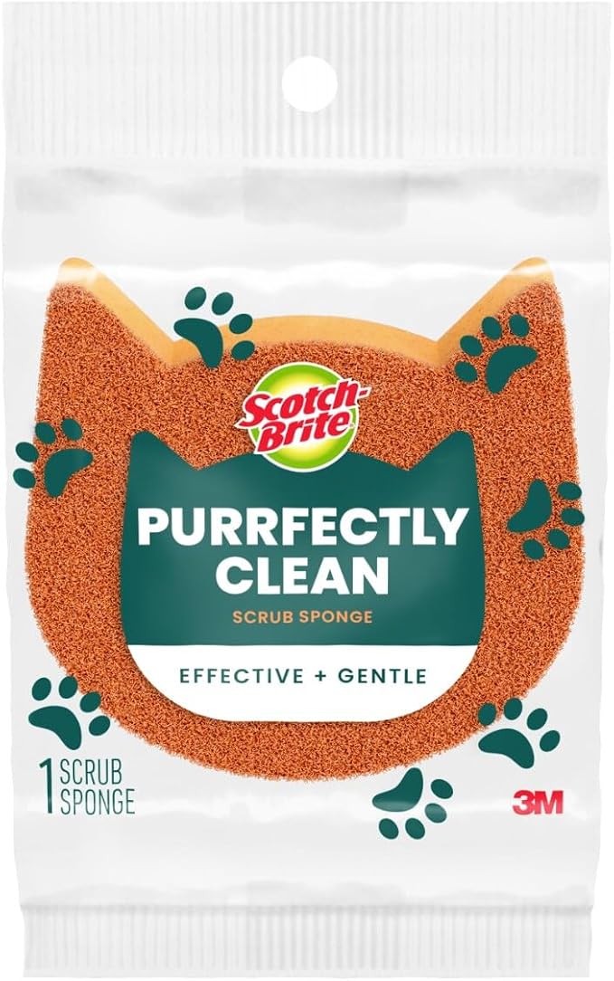 Scotch-Brite Purrfectly Clean Non-Scratch Scrub Sponge, Two- Sided, Limited by Scotch-Brite