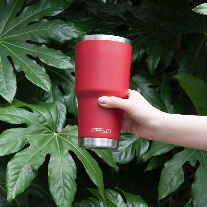 D·S 30oz Red Tumbler Stainless Steel Double Wall Vacuum Insulated Mug - Image 6