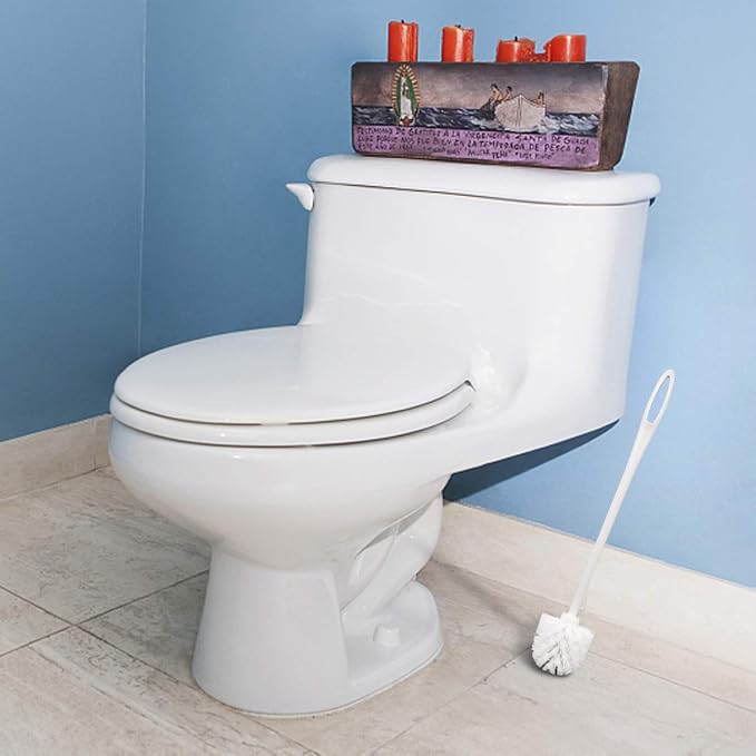 Toilet Brush White Soft Bristle Long Handle Toilet Brush and Holder Eco Plastic - Image 8