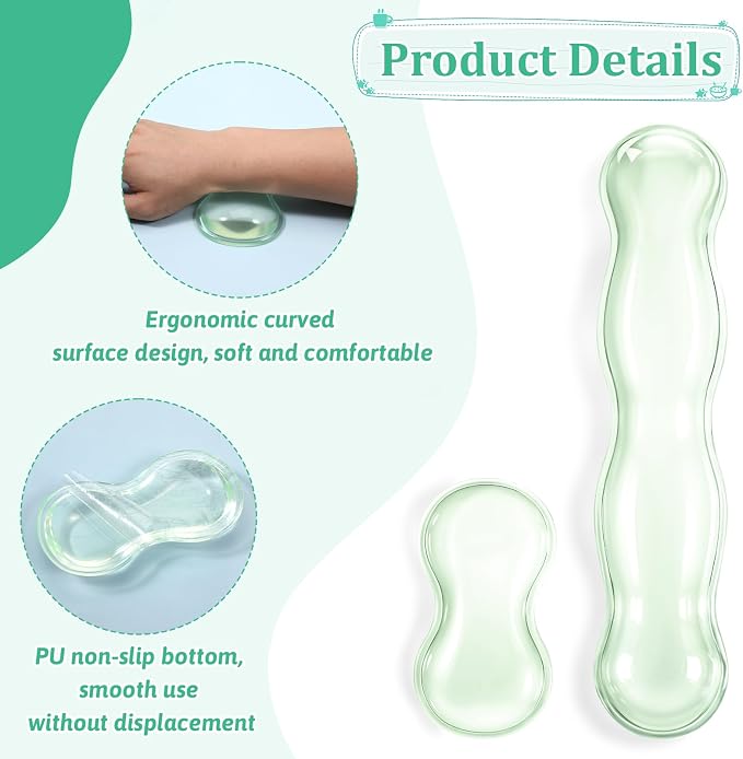 Clear Gel Wrist Rest for Keyboard Silicone Ergonomic Anti Slip Mouse Pad - Image 6