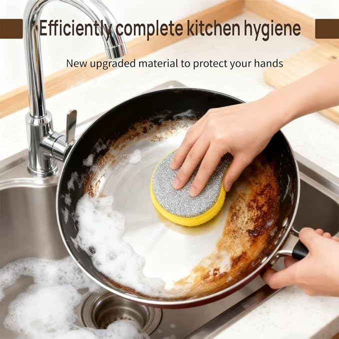 Double Sided Dish Sponges, Extra Thick 2.5cm Scrub Sponges Non Scratch - Image 4