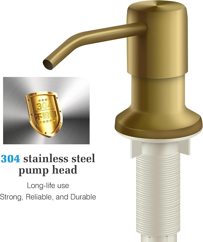 Soap Dispenser for Kitchen Sink and Extension Tube Kit, Stainless Steel - Image 4