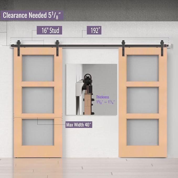 ORB Oil Rubbed Bronze Sliding Barn Door Hardware Kit - Image 3