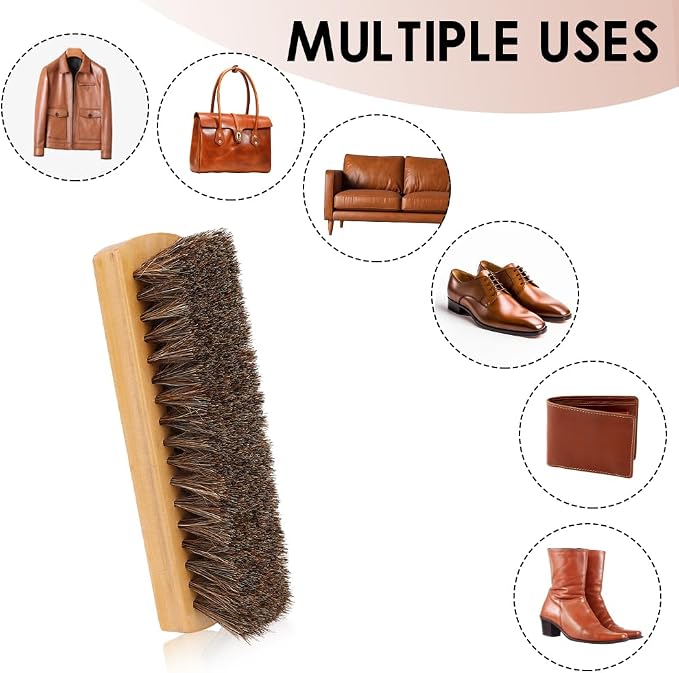 Shoe Brush, Horsehair Shoe Brush Shoe Cleaning Brush Boot Brush - Image 6