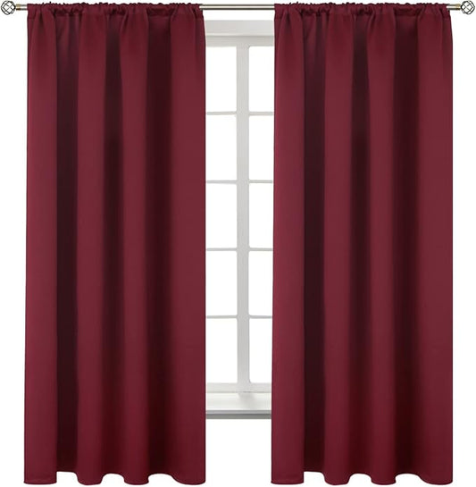 BGment Burgundy Blackout Curtains 63 Inch Length by BGment