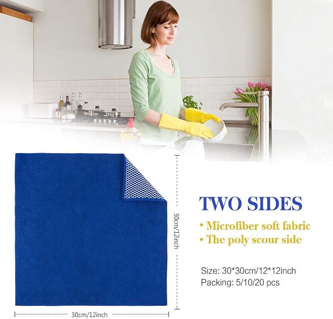 SINLAND Microfiber Dish Cloth for Washing Dishes Best Kitchen Washcloth Dish - Image 3