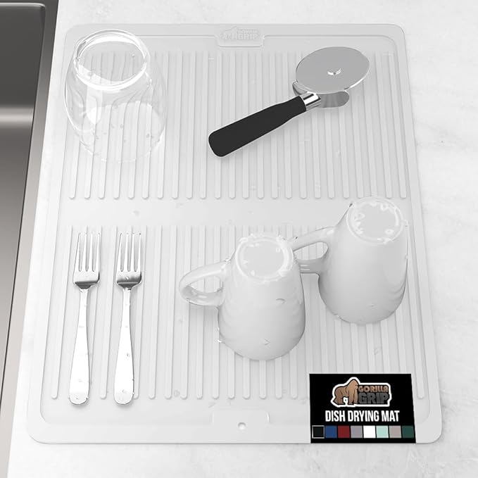 GORILLA GRIP 100% BPA-Free Patented Silicone Dish Drying Mat by GorillaGrip