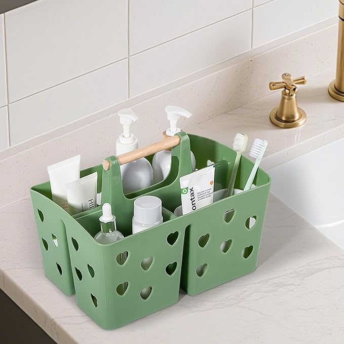 Anyoifax Portable Shower Caddy Plastic Shower Basket Organizer Divided Bathroom - Image 2
